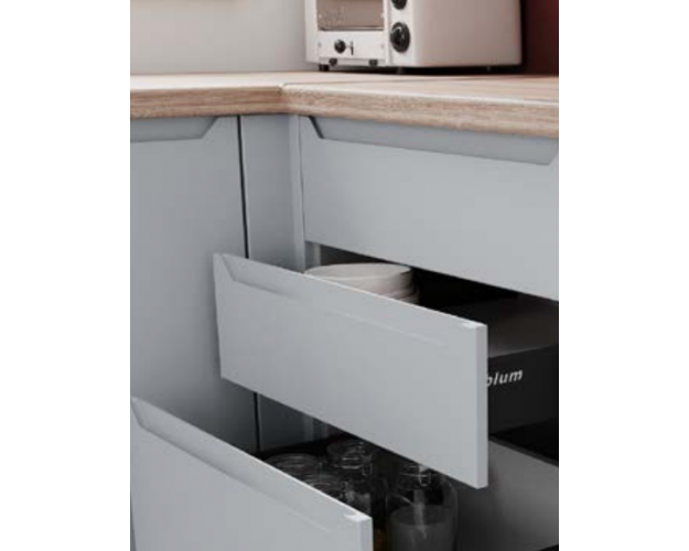 Шкаф нижний Тренто МС 500 (Маус софт/Серый/левый/неглубокий)