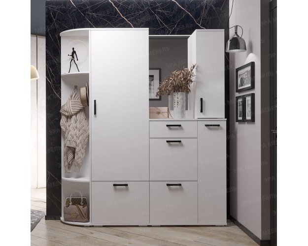 Полка с зеркалом Ника ПЗ 800 белый гладкий