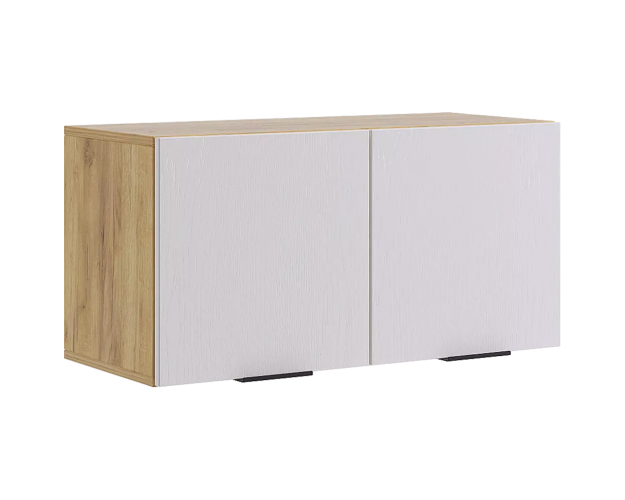 Шкаф двухдверный Бери К3 дуб крафт золотой / белое дерево