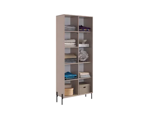 Шкаф двухдверный со стеклом Доминика кашемир / дуб крафт золотой