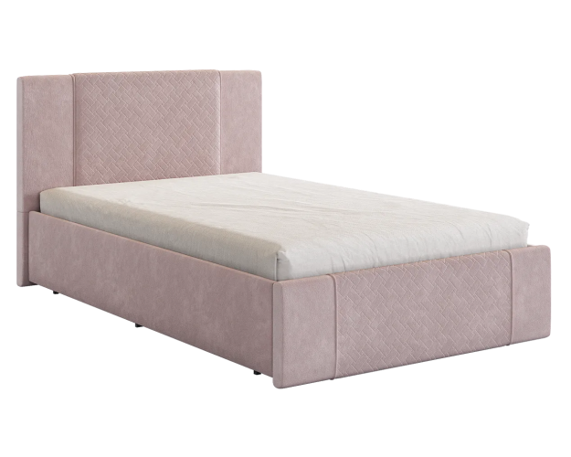 Кровать с основанием Хлоя 1200 нежно-розовый (велюр)