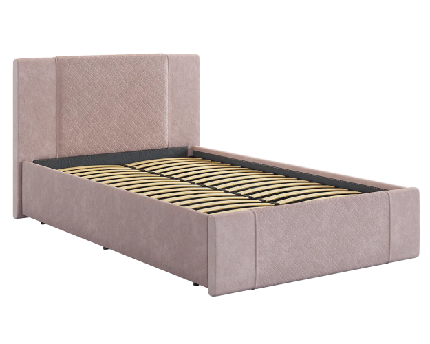 Кровать с основанием Хлоя 1200 нежно-розовый (велюр)