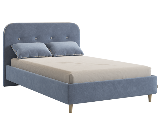 Кровать с основанием 1200 Лео топаз / галька (велюр)