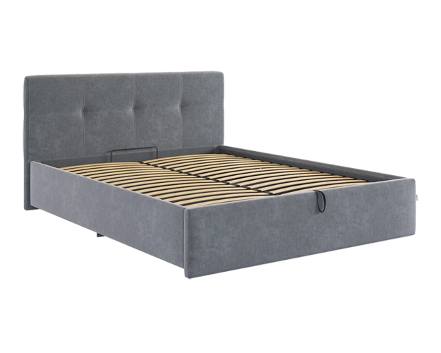 Кровать с подъемным механизмом Веста 1600 графит (велюр)