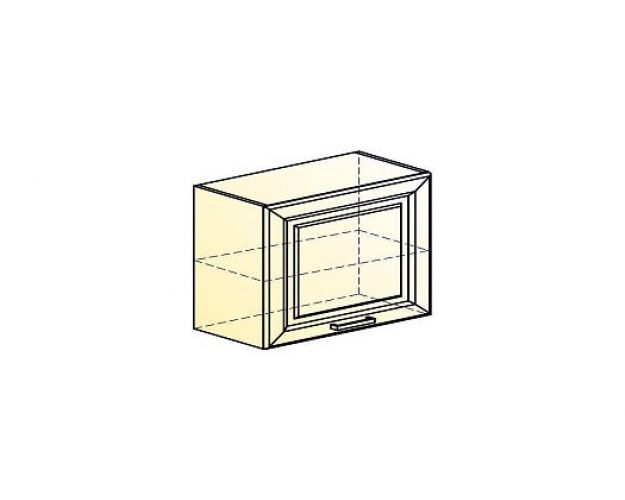 Мишель Шкаф навесной L600 Н450 (1 дв. гл. гориз.) (эмаль) (белый/серый)