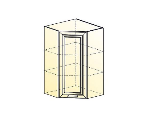 Мишель Шкаф навесной угл. L600x600 Н900 (1 дв. гл.) (эмаль) (белый/белый)