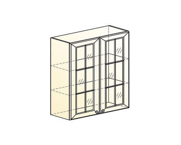 Мишель Шкаф навесной L800 Н900 (2 дв. реш.) (эмаль) (белый/кофейный)