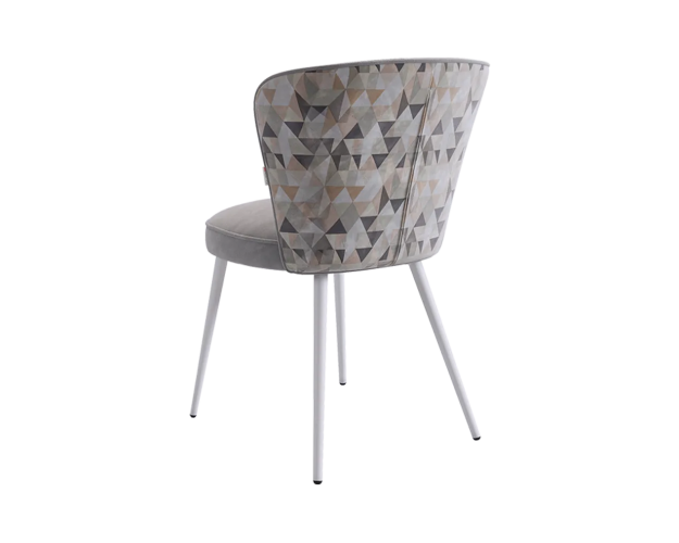 Стул Адам серый (велюр) / белый