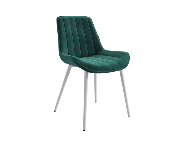 Стул Лари зеленый (велюр) / белый
