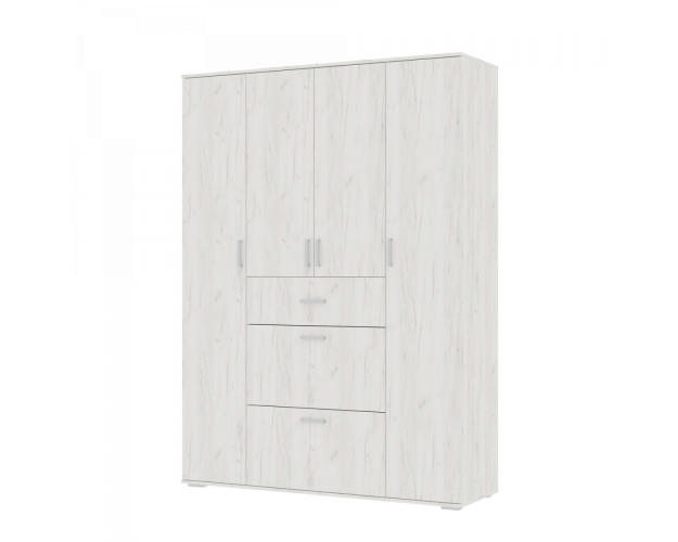 Шкаф четырехдверный Нельсон-3 дуб крафт белый