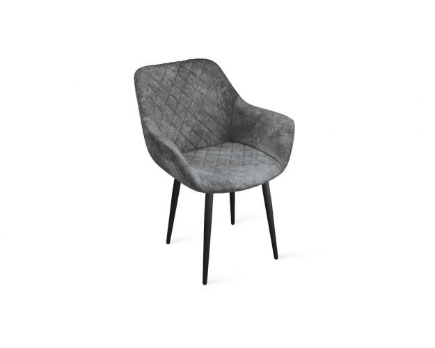 Стул «Дастин» К1С Черный/Микровелюр Wellmart Graphite