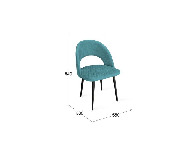 Стул «Гэтсби» К1К Черный/Микровелюр Wellmart Blue