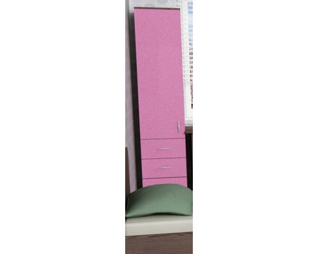 Шкаф-пенал №2 (закрытый) Бодего темный/Розовый